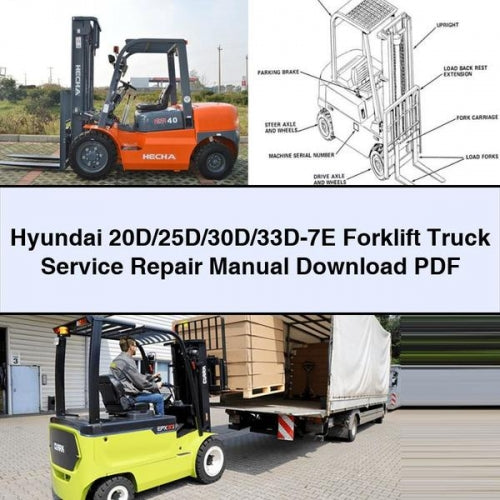 Hyundai 20D/25D/30D/33D-7E Forklift Truck Service Repair Manual Download PDF