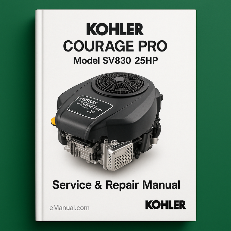 Kohler COURAGE PRO Model SV830 25HP Engine Service Repair Manual