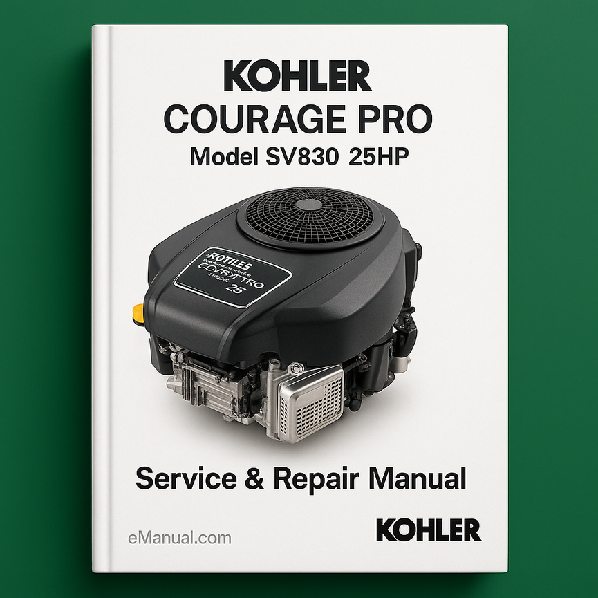 Kohler COURAGE PRO Model SV830 25HP Engine Service Repair Manual