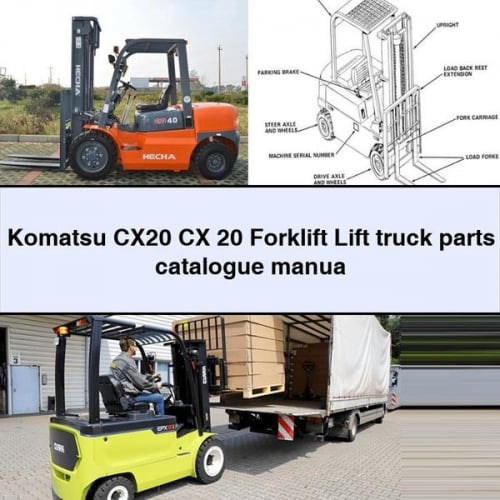 Komatsu CX20 CX 20 Forklift Lift truck parts catalogue manua