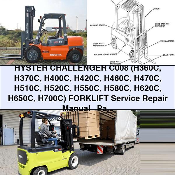 HYSTER CHALLENGER C008 (H360C H370C H400C H420C H460C H470C H510C H520C H550C H580C H620C H650C H700C) Forklift Service Repair Manual + Parts Manual