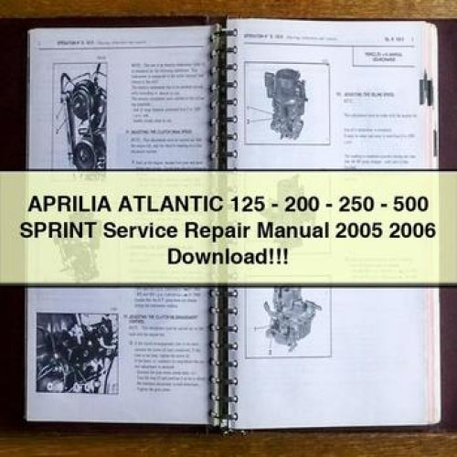 APRILIA ATLANTIC 125-200-250-500 SPRINT Service Repair Manual 2005 2006