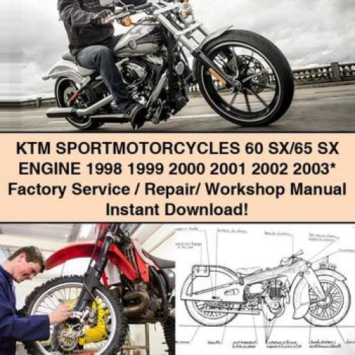 KTM SPORTMOTORCYCLES 60 SX/65 SX Engine 1998 1999 2000 2001 2002 2003  Factory Service/Repair/ Workshop Manual PDF Download