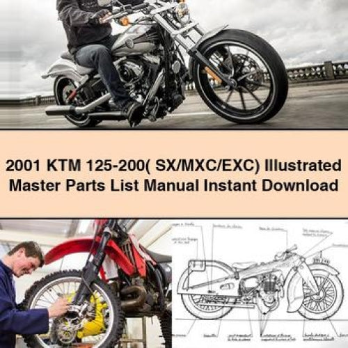 2001 KTM 125-200( SX/MXC/EXC) Illustrated Master Parts List Manual