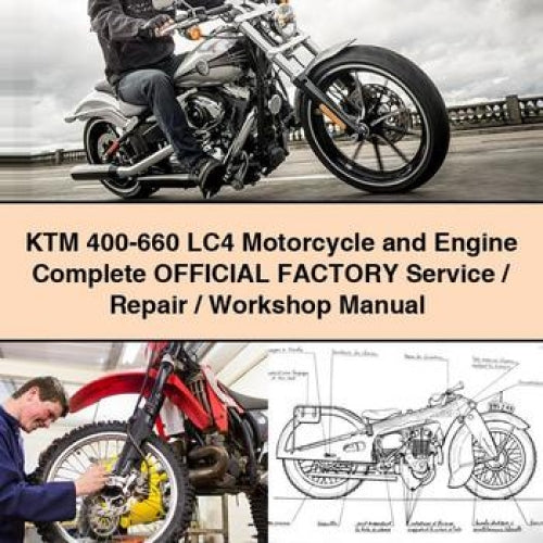 KTM 400-660 LC4 Motorcycle and Engine Complete OFFICIAL Factory Service / Repair / Workshop Manual