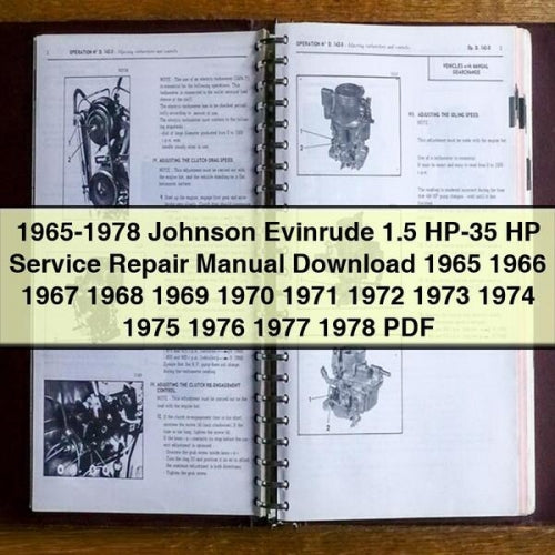 1965-1978 Johnson Evinrude 1.5 HP-35 HP Service Repair Manual  1965 1966 1967 1968 1969 1970 1971 1972 1973 1974 1975 1976 1977 1978