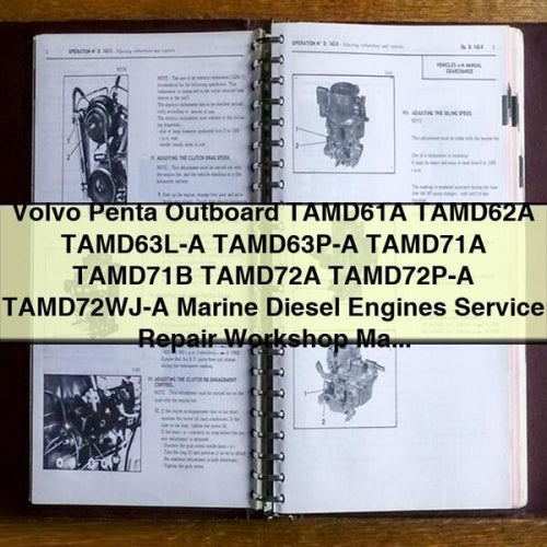 Volvo Penta Außenborder TAMD61A TAMD62A TAMD63L-A TAMD63P-A TAMD71A TAMD71B TAMD72A TAMD72P-A TAMD72WJ-A Service- und Reparaturwerkstatthandbuch für Schiffsdieselmotoren