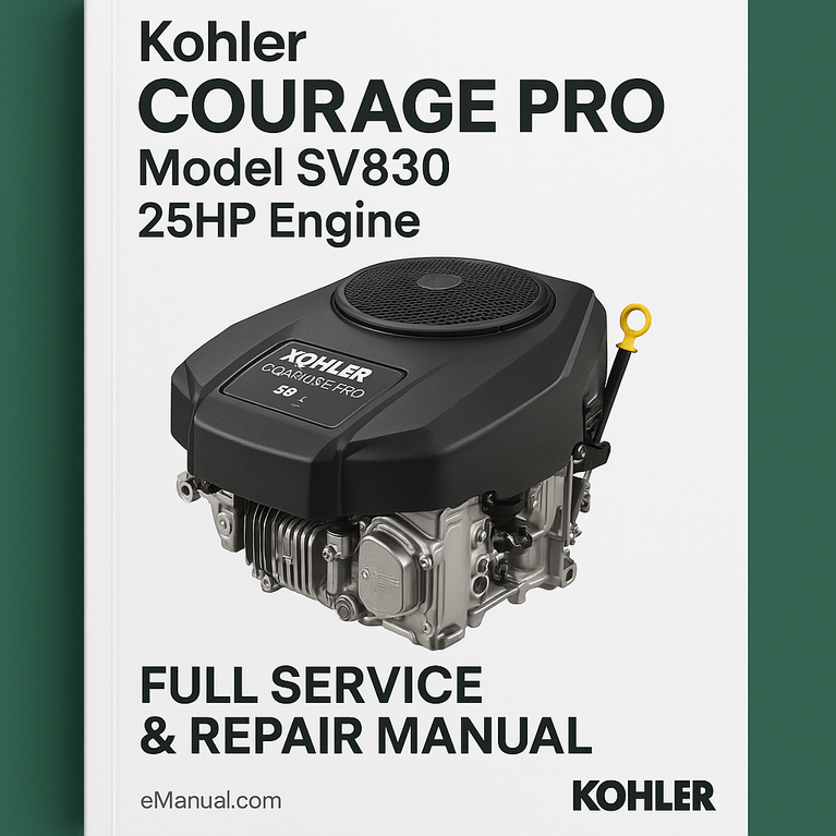 Kohler COURAGE PRO Model SV830 25HP Engine Full Service & Repair Manual
