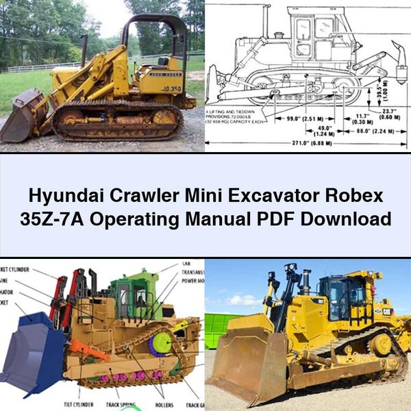 Hyundai Crawler Mini Excavator Robex 35Z-7A Operating Manual PDF Download