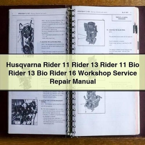 Husqvarna Rider 11 Rider 13 Rider 11 Bio Rider 13 Bio Rider 16 Werkstatt-Service-Reparaturhandbuch