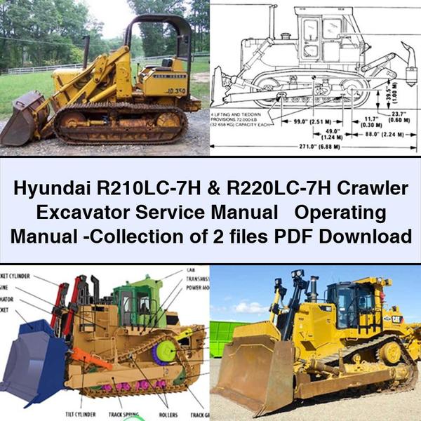 Hyundai R210LC-7H & R220LC-7H Crawler Excavator Service Repair Manual + Operating Manual -Collection of 2 files PDF Download