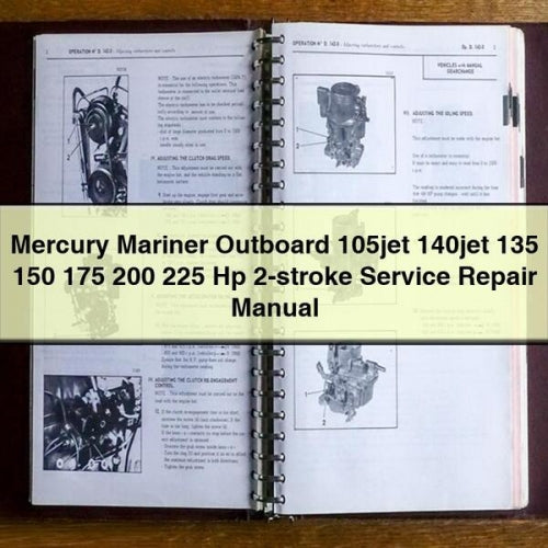 Mercury Mariner fueraborda 105jet 140jet 135150175200225 Hp Manual de reparación de servicio de 2 tiempos Descargar PDF