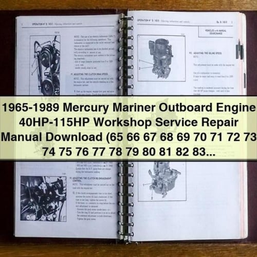 1965-1989 Manual de reparación de servicio de taller de motor fueraborda Mercury Mariner 40HP-115HP (65 66 67 68 69 70 71 72 73 74 75 76 77 78 79 80 81 82 83 84 86 87 88 89) PDF