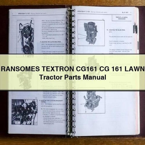 RANSOMES TEXTRON CG161 CG 161 Manual de piezas del tractor de césped Descargar PDF