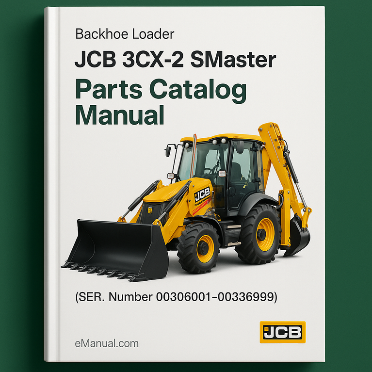 JCB 3CX-2 SMaster Backhoe Loader Parts Catalog Manual #2 (SER. Number 00306001-00336999)