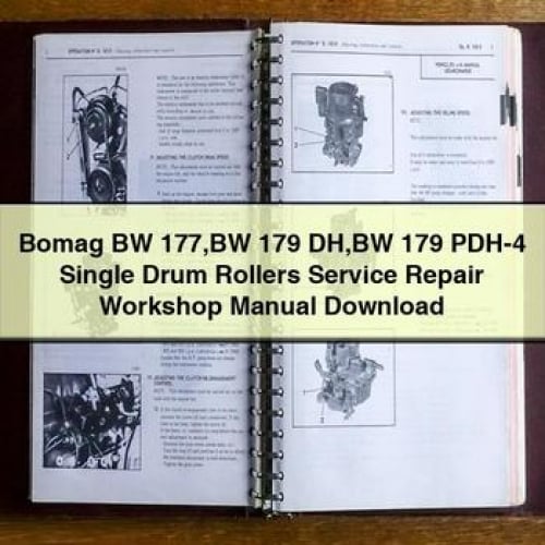 Bomag BW 177 BW 179 DH BW 179 PDH-4 Single Drum Rollers Service Repair Workshop Manual Download PDF