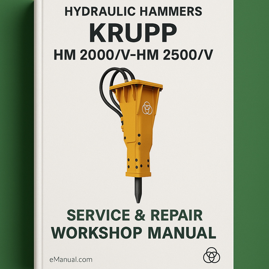 Krupp Hydraulic Hammers HM 2000/V-HM 2500/V Service Repair Workshop Manual Download PDF