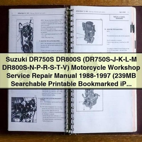 Suzuki DR750S DR800S (DR750S-JKLM DR800S-NPRSTV) Motorrad-Werkstatt-Service-Reparaturhandbuch 1988-1997 (239 MB durchsuchbares, druckbares, mit Lesezeichen versehenes, iPad-fähiges PDF) Download