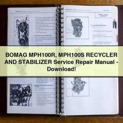 BOMAG MPH100R MPH100S RECYCLER And STABILIZER Service Repair Manual - Download PDF