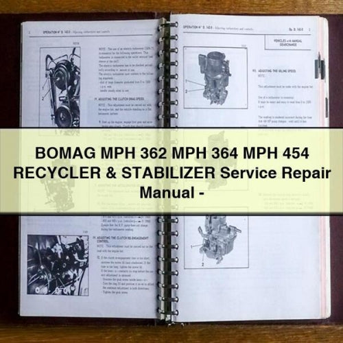 BOMAG MPH 362 MPH 364 MPH 454 RECYCLER & STABILIZER Service Repair Manual - Download PDF