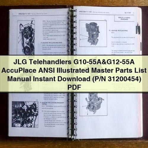 Descarga del manual de la lista maestra ilustrada de piezas ANSI de los manipuladores telescópicos JLG G10-55A y G12-55A AccuPlace (P/N 31200454) PDF