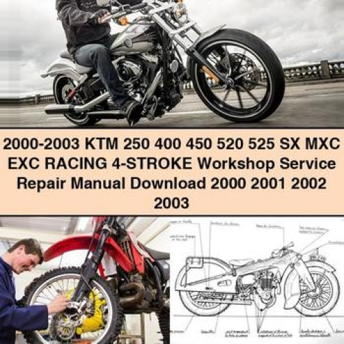 2000-2003 KTM 250 400 450 520 525 SX MXC EXC RACING 4-STROKE Workshop Service Repair Manual Download 2000 2001 2002 2003 PDF