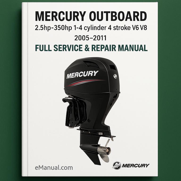 Mercury Outboard 2.5hp-350hp 1-4 cylinder 4 stroke v6 v8 Full Service & Repair Manual 2005-2011
