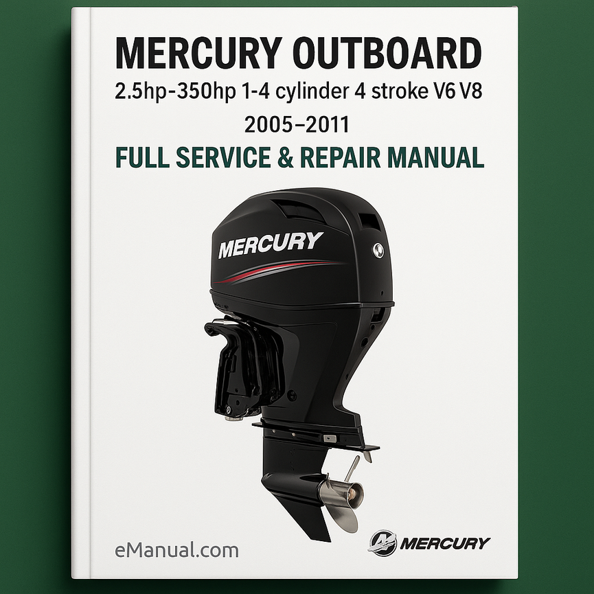 Mercury Outboard 2.5hp-350hp 1-4 cylinder 4 stroke v6 v8 Full Service & Repair Manual 2005-2011
