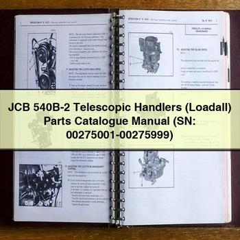 JCB 540B-2 Telescopic Handlers (Loadall) Parts Catalogue Manual (SN: 00275001-00275999)