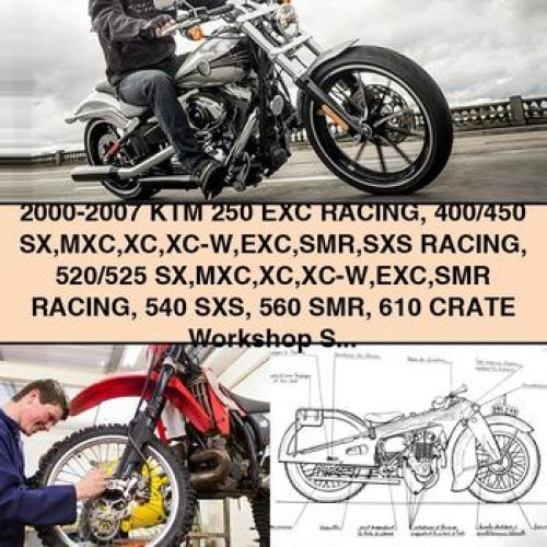 2000-2007 KTM 250 EXC RACING 400/450 SX MXC XC XC-W EXC SMR SXS RACING 520/525 SX MXC XC XC-W EXC SMR RACING 540 SXS 560 SMR 610 CRATE Workshop Service Repair Manual Download 2000 2001 2002 2 PDF