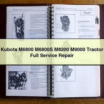 Kubota M6800 M6800S M8200 M9000 Tractor Full Service Repair Manual