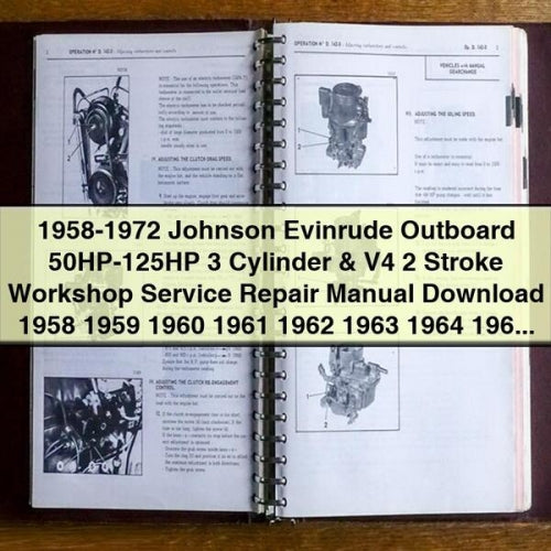 1958-1972 Johnson Evinrude Outboard 50HP-125HP 3 Cylinder & V4 2 Stroke Workshop Service Repair Manual 1958 1959 1960 1961 1962 1963 1964 1965 1966 1967 1968 1969 1970 1971 1972