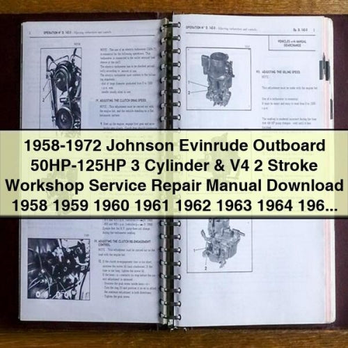 1958-1972 Johnson Evinrude Outboard 50HP-125HP 3 Cylinder & V4 2 Stroke Workshop Service Repair Manual  1958 1959 1960 1961 1962 1963 1964 1965 1966 1967 1968 1969 1970 1971 1972