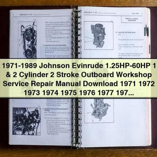 1971-1989 Johnson Evinrude 1.25HP-60HP 1 & 2 Cylinder 2 Stroke Outboard Workshop Service Repair Manual Download 1971-1987 PDF