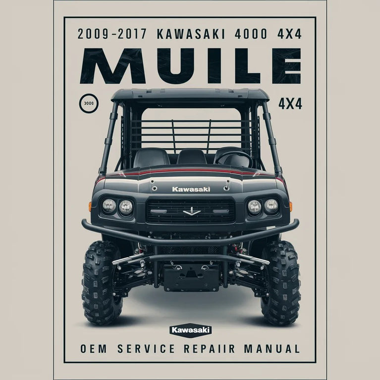 2009-2017 Kawasaki Mule 4000 4010 4x4 oem Service Repair Manual