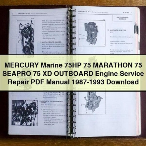 MERCURY Marine 75HP 75 MARATHON 75 SEAPRO 75 XD OUTBOARD Engine Service Repair PDF Manual 1987-1993 Download