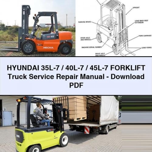 Service- und Reparaturhandbuch für Gabelstapler HYUNDAI 35L-7 / 40L-7 / 45L-7 - PDF herunterladen