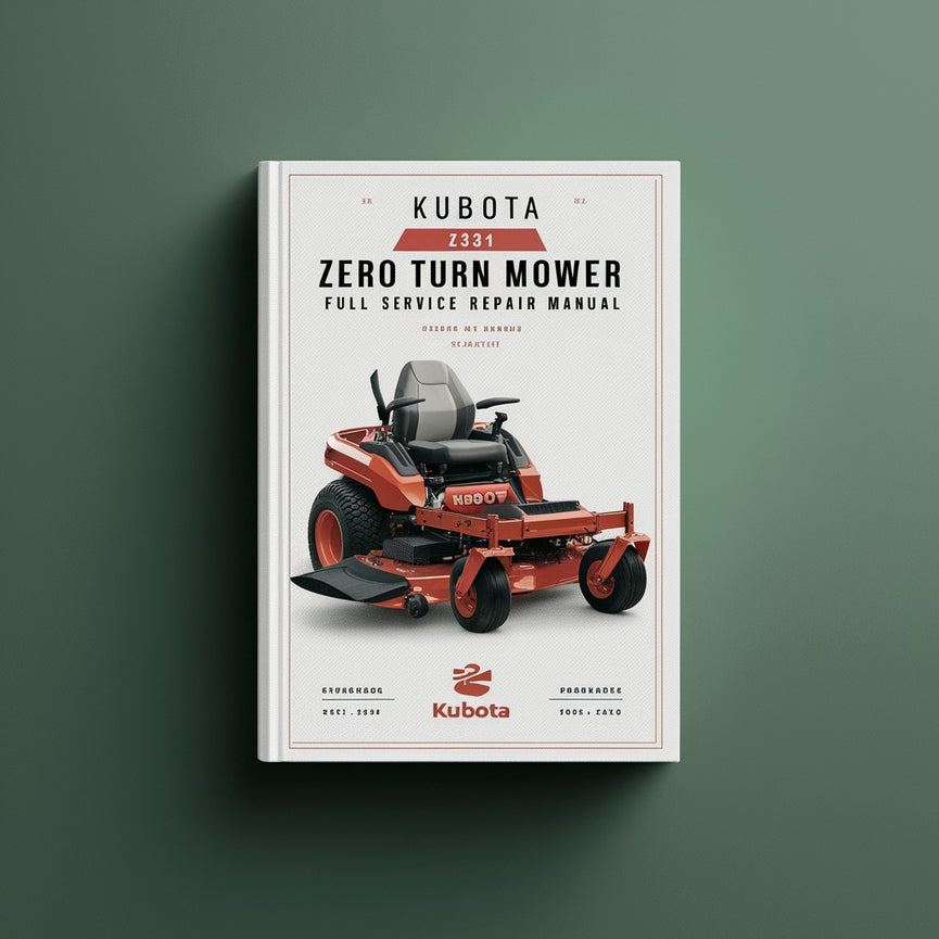 Manual de reparación de servicio completo del cortacésped de giro cero Kubota ZD331