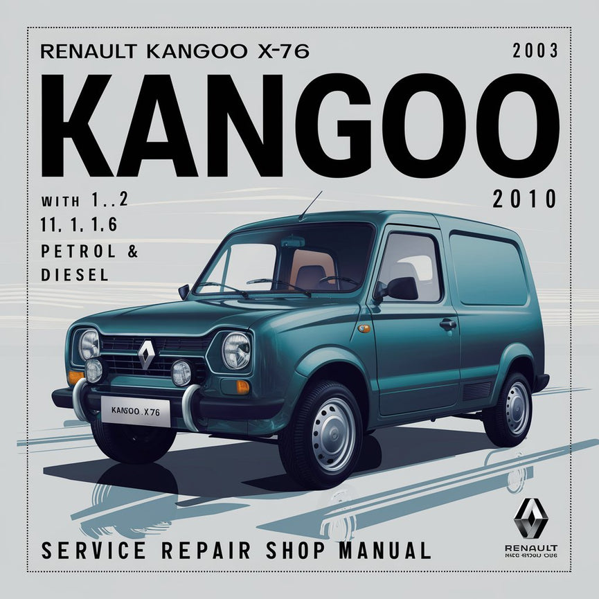Renault Kangoo X76 With 1.0 1.2 1.4 1.6 Petrol & Diesel 2003-2010 Service Repair Shop Manual PDF Download