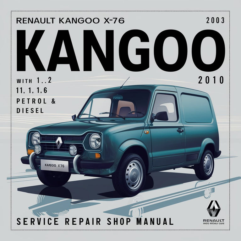 Renault Kangoo X76 mit 1,0 1,2 1,4 1,6 Benziner und Diesel 2003-2010 Service-Reparaturwerkstatthandbuch, PDF herunterladen