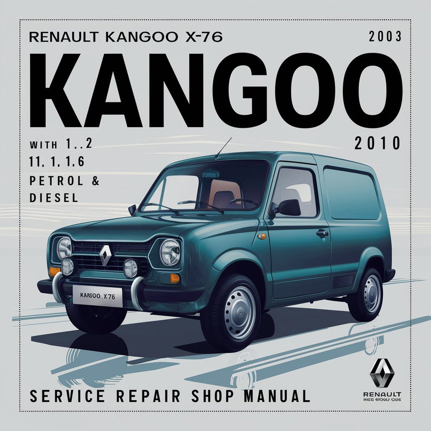 Renault Kangoo X76 With 1.0 1.2 1.4 1.6 Petrol & Diesel 2003-2010 Service Repair Shop Manual