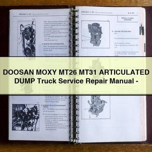 Manual de reparación de servicio del camión VOLQUETE ARTICULADO DOOSAN MOXY MT26 MT31 - Descargar PDF