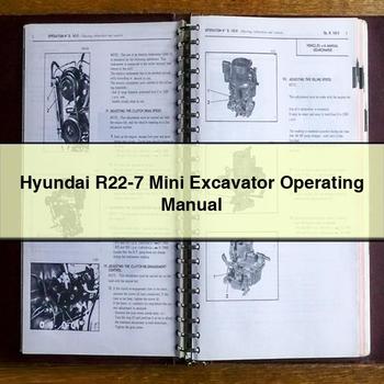 Hyundai R22-7 Mini Excavator Operating Manual PDF Download