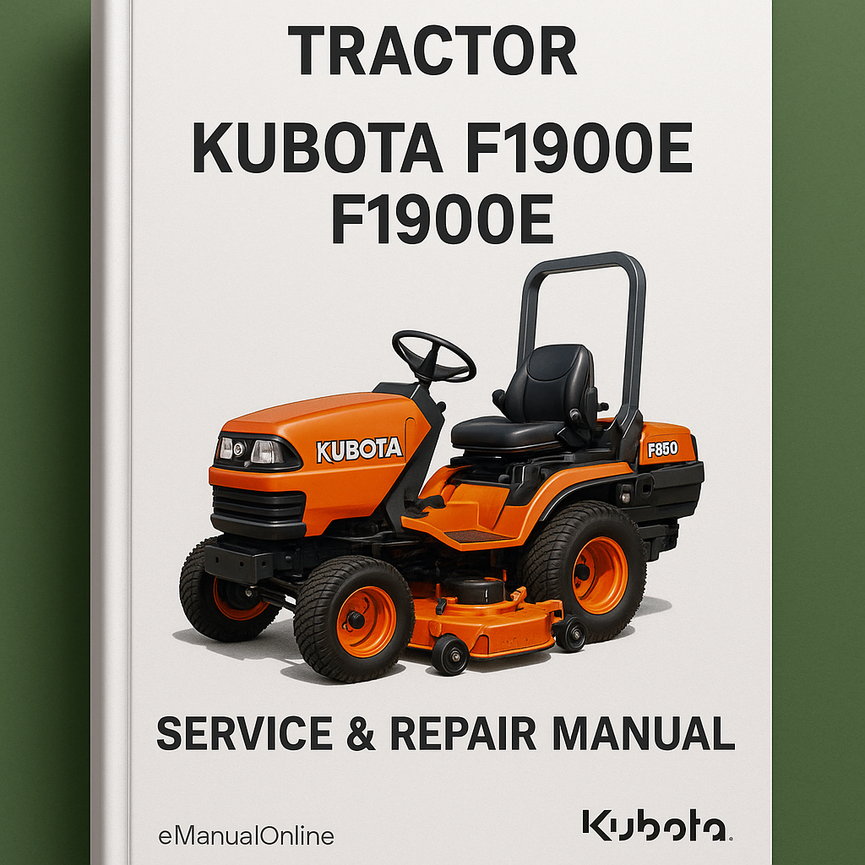 KUBOTA F1900 F1900E Tractor Service Repair Manual