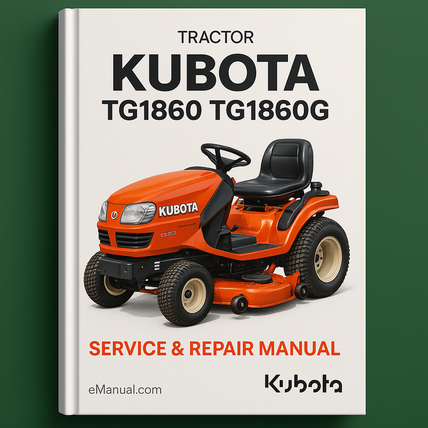 Kubota TG1860 TG1860G Tractor Service Repair Manual