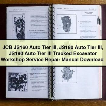 JCB JS160 Auto Tier III JS180 Auto Tier III JS190 Auto Tier III Tracked Excavator Workshop Service Repair Manual PDF Download