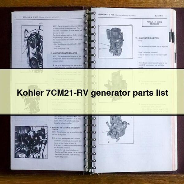 Kohler 7CM21-RV generator parts list