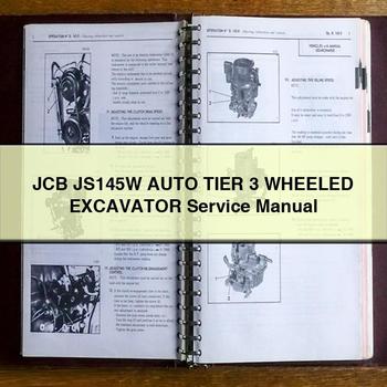 JCB JS145W Auto Tier 3 WHEELED Excavator Service Repair Manual PDF Download