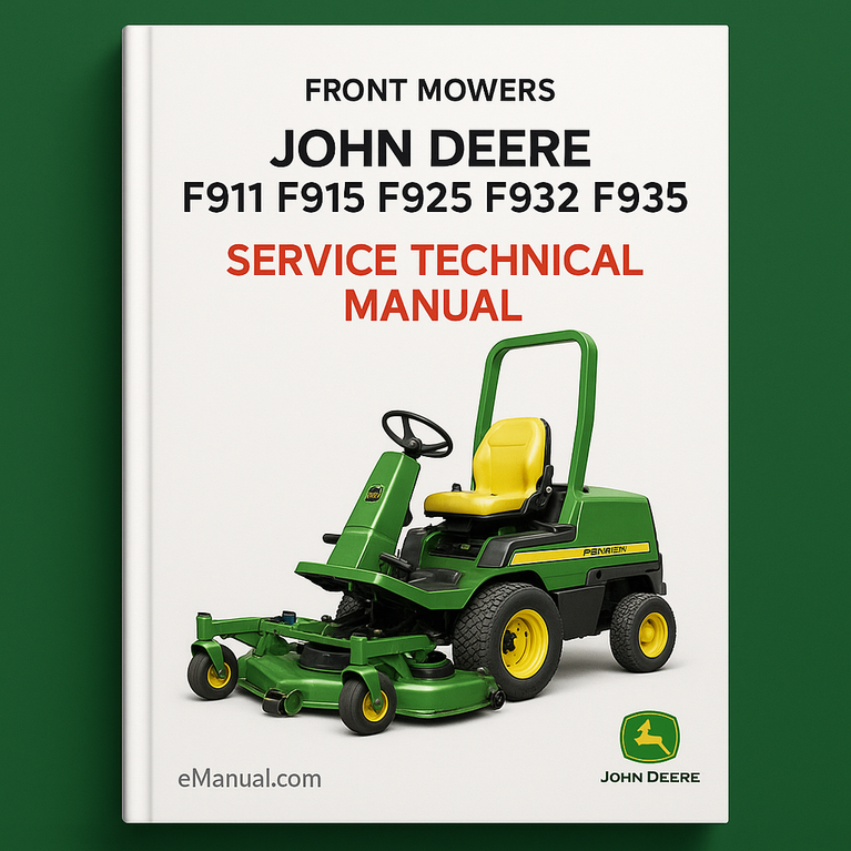 John Deere F911 F915 F925 F932 F935 Front Mowers TM1487 Service Technical Manual