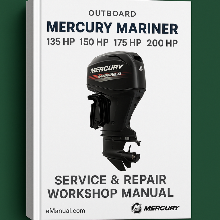 Fueraborda Mercury Mariner 135 HP 150 HP 175 HP 200 HP Manual de taller de reparación de servicio Descargar PDF